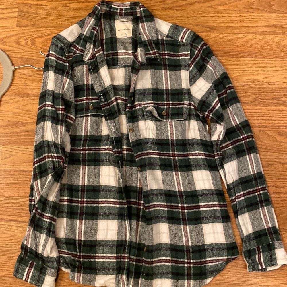 American Eagle green flannel